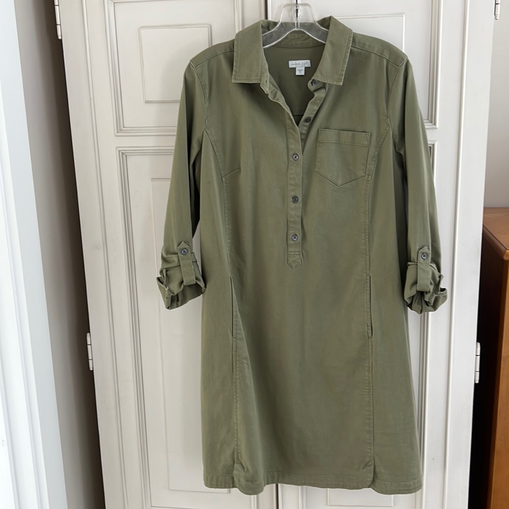 JJill shirt dress. Medium weight cotton fabric.